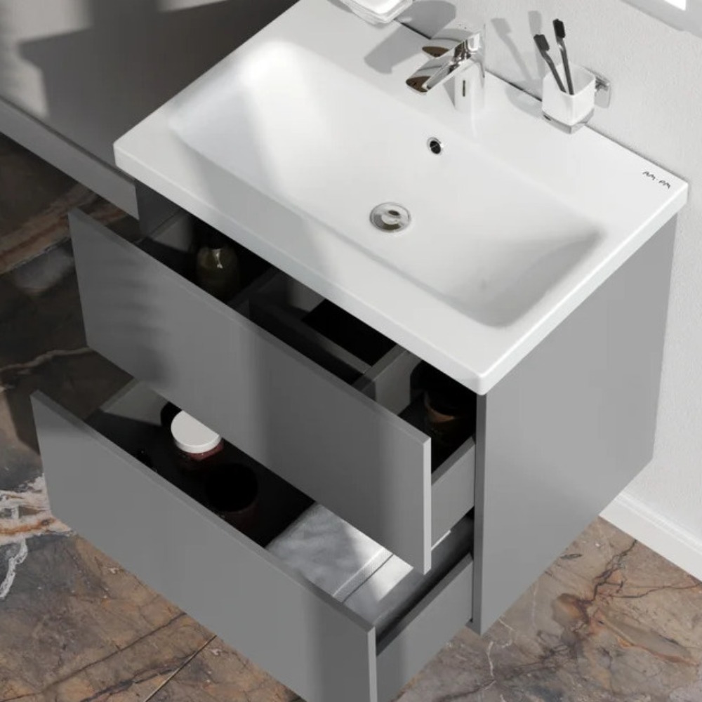 Мебель для ванной AM.PM Gem 60 подвесная, 2 ящика, цвет графит матовый - фото 1