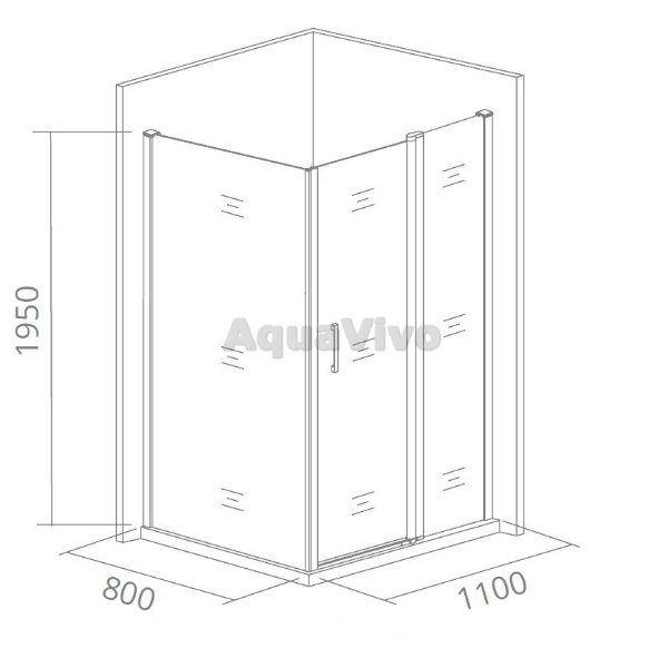 Душевой уголок Good Door Antares WTW+SP-C-CH 110x80, стекло прозрачное, профиль хром