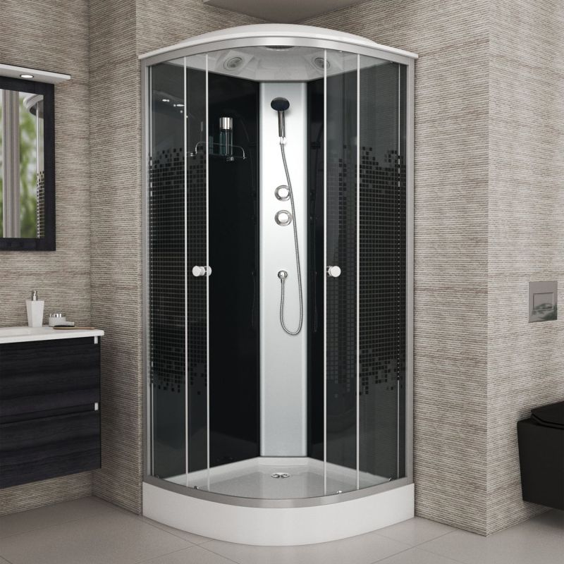 Душевая кабина Niagara Eco NG-4501-14 90х90, стекло мозаика, профиль серебро, с крышей