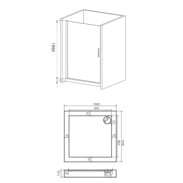 Душевая дверь Good Door Mokka DR-100-C-WE 100, стекло прозрачное, профиль белый, без магнитного профиля - фото 1