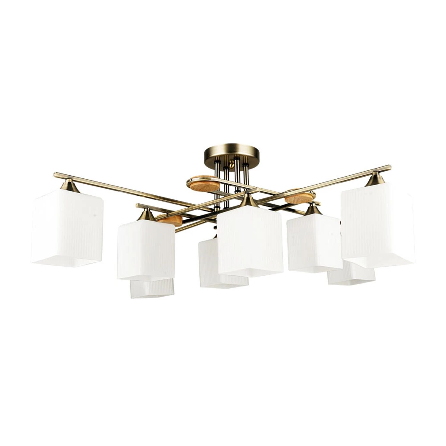 Потолочная люстра Arte Lamp Largo A4497PL-8AB, арматура античная бронза, плафон стекло белое