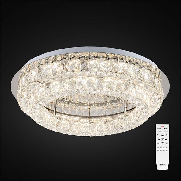 Потолочная люстра Citilux Olimpia EL330C80.1, арматура хром, плафон хрусталь прозрачный, 60х60 см - фото 1