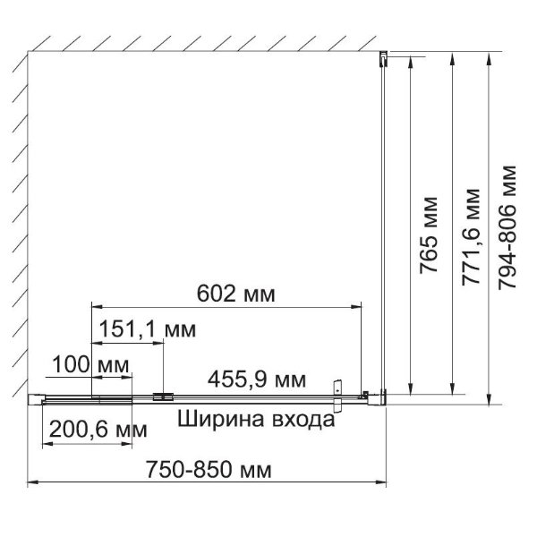 Душевой уголок WasserKRAFT Berkel WasserSchutz 48P02 80х80, стекло прозрачное, профиль серебристый