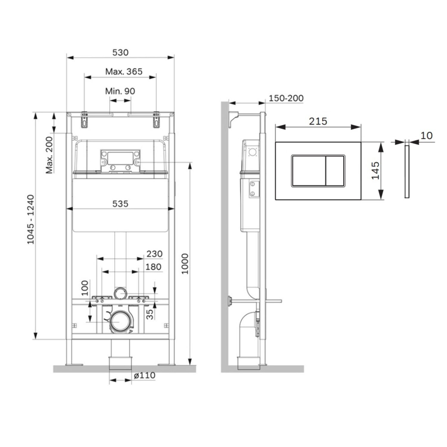 Инсталляция AM.PM MasterFit I012710.0251 для подвесного унитаза, с кнопкой смыва ProC S хром глянец - фото 1