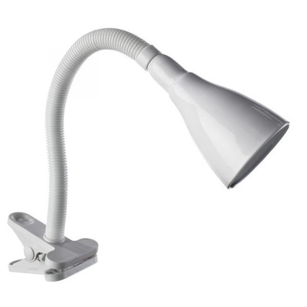 Офисная настольная лампа Arte Lamp Cord A1210LT-1WH, арматура белая, плафон металл белый, 11х30 см
