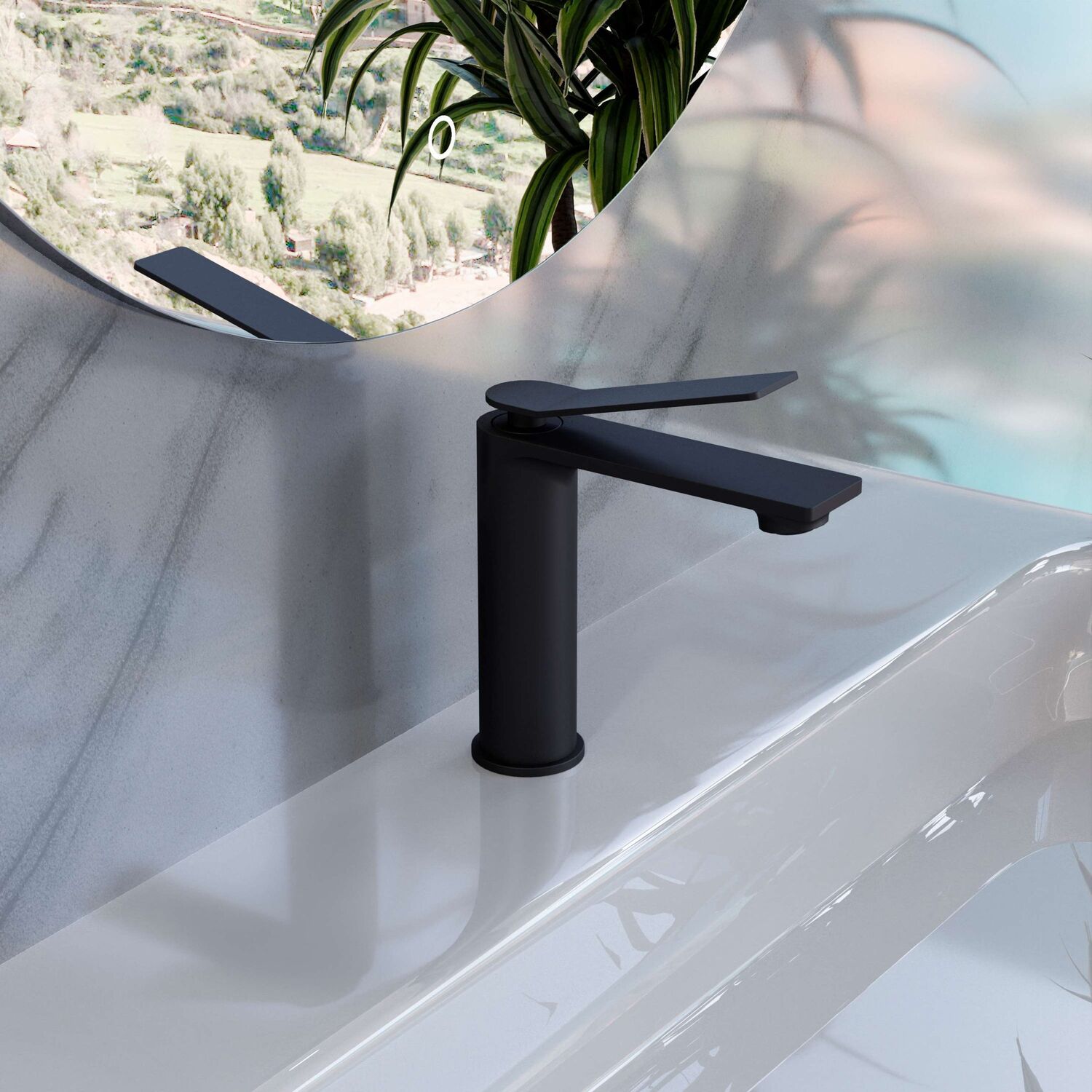 Смеситель Vincea Verse VBF-2VE1MB для раковины, цвет черный - фото 1