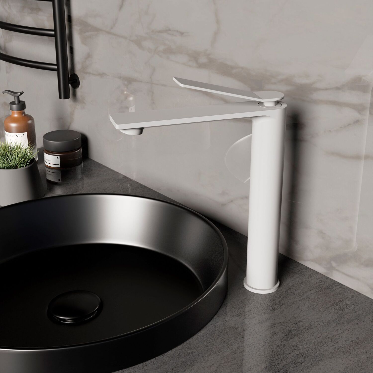 Смеситель Vincea Verse VBF-2VE2MW для раковины, цвет белый матовый - фото 1