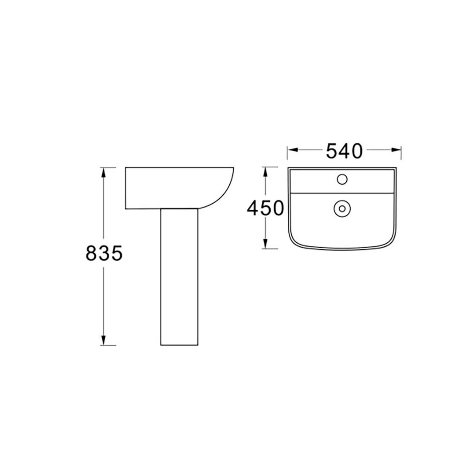 Пьедестал Акватек AQ5432-00 для раковины, цвет белый - фото 1
