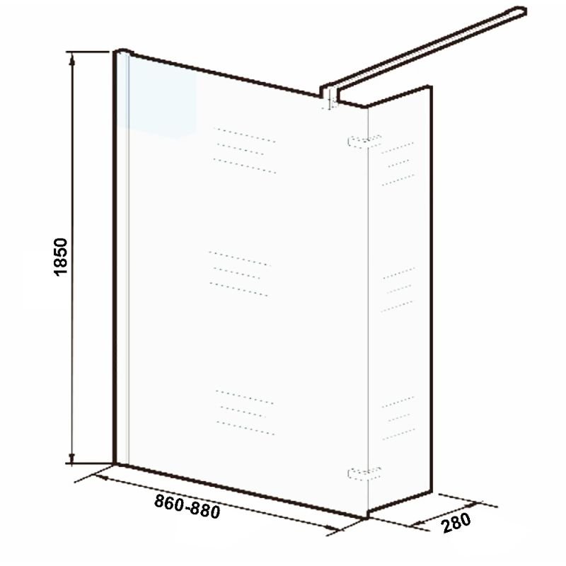 Душевая перегородка Weltwasser WW400 90G+30G (90+30)x185, стекло прозрачное, профиль хром