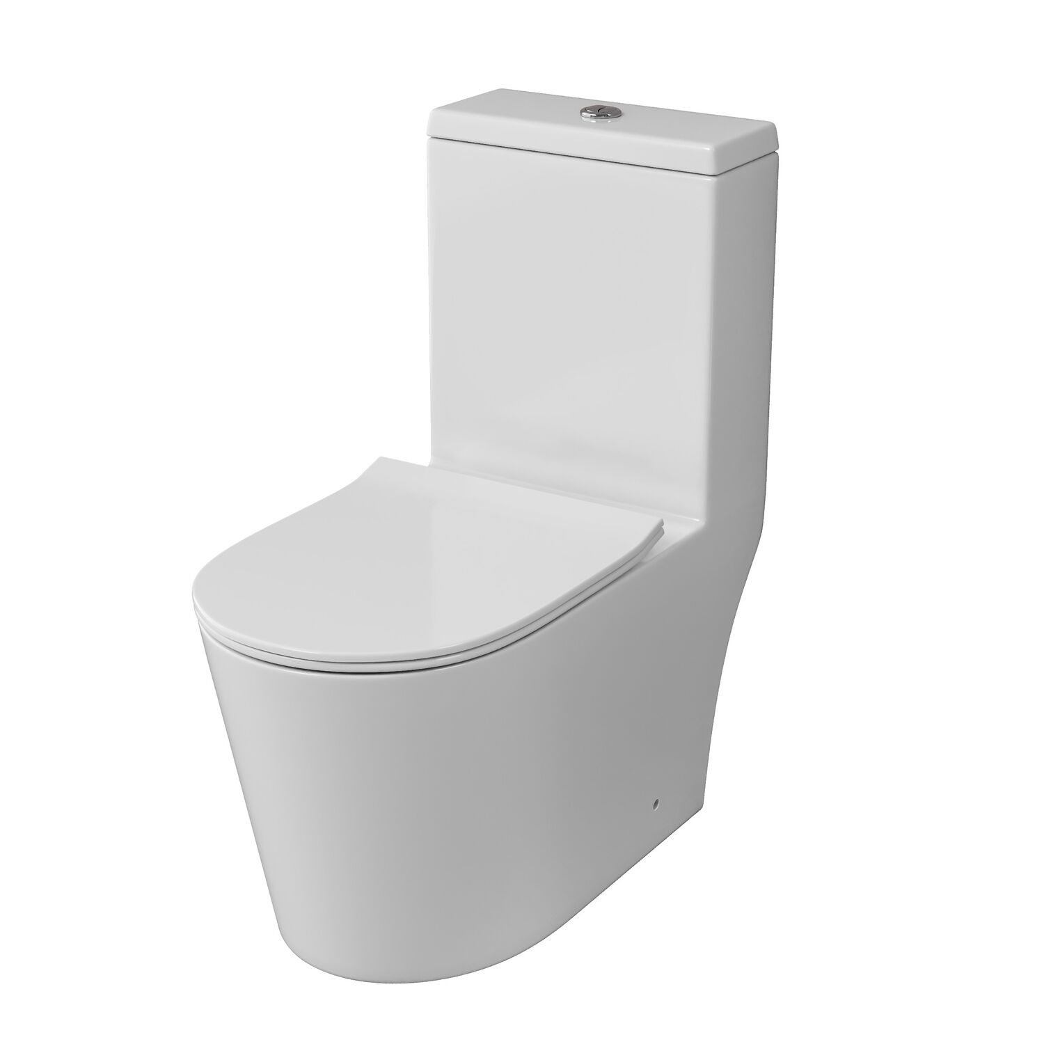 Унитаз-моноблок Grossman Classic GR-4487SQ напольный, безободковый, с сиденьем микролифт, цвет белый глянцевый