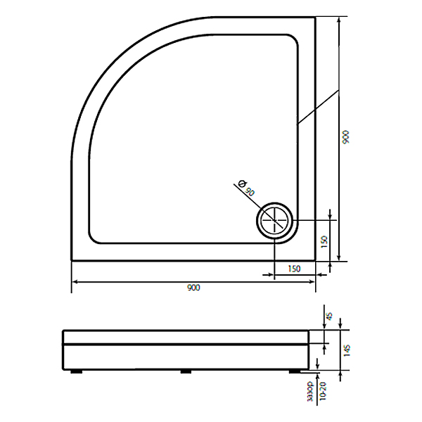 Поддон для душа Good Door Раунд R 90х90, акриловый, цвет белый - фото 1