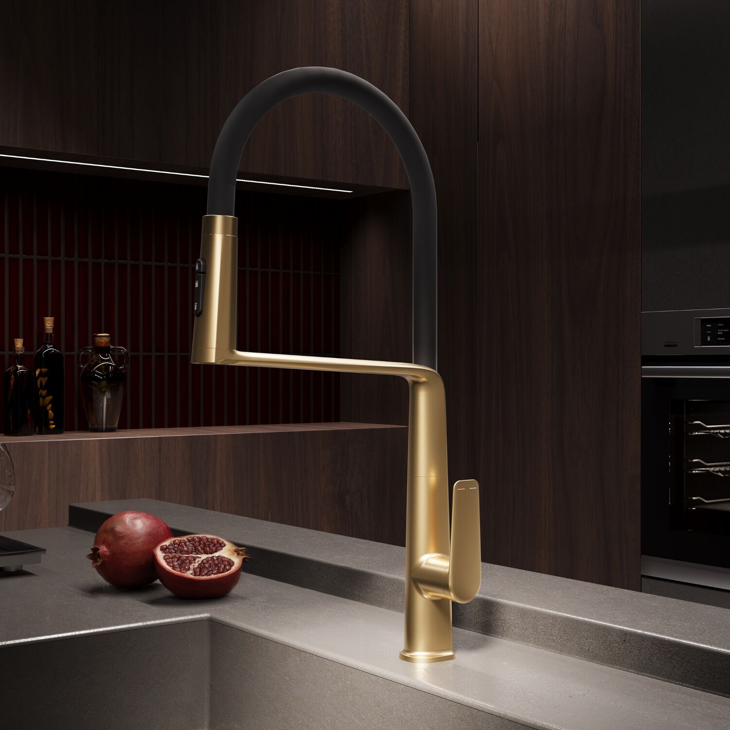 Смеситель Vincea VKF-118BG для кухни, с гибким изливом, цвет брашированное золото - фото 1