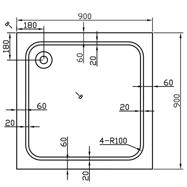 Поддон для душа Vincea VST-2AS 90x90, акриловый, цвет белый - фото 1