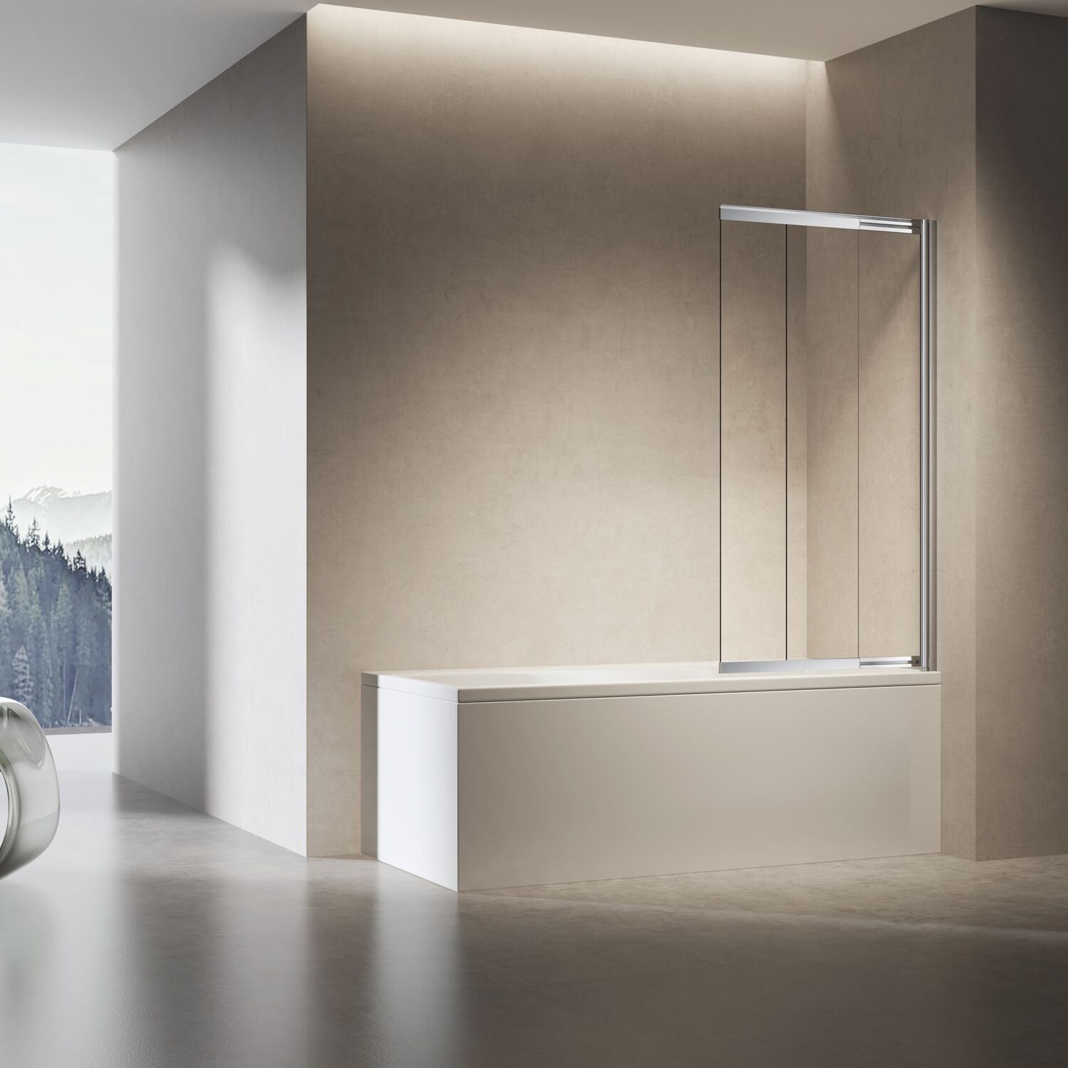 Шторка на ванну Vincea VSB-6E 90x140, стекло прозрачное, профиль хром