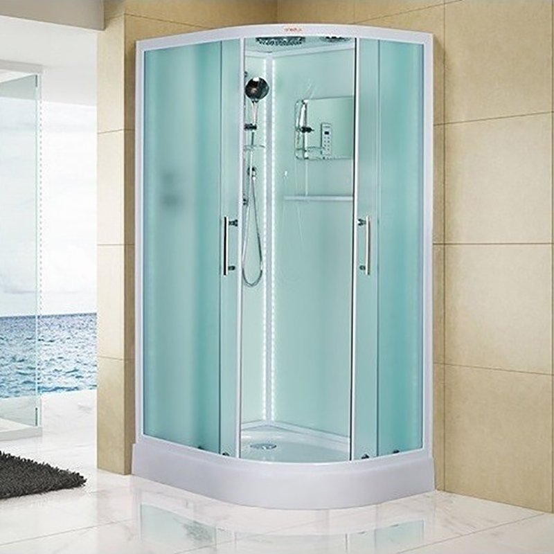 Душевая кабина Esbano Elegancia ES-L115СR Left 115х85, левая, стекло рифленое, профиль хром матовый, с крышей, с подсветкой