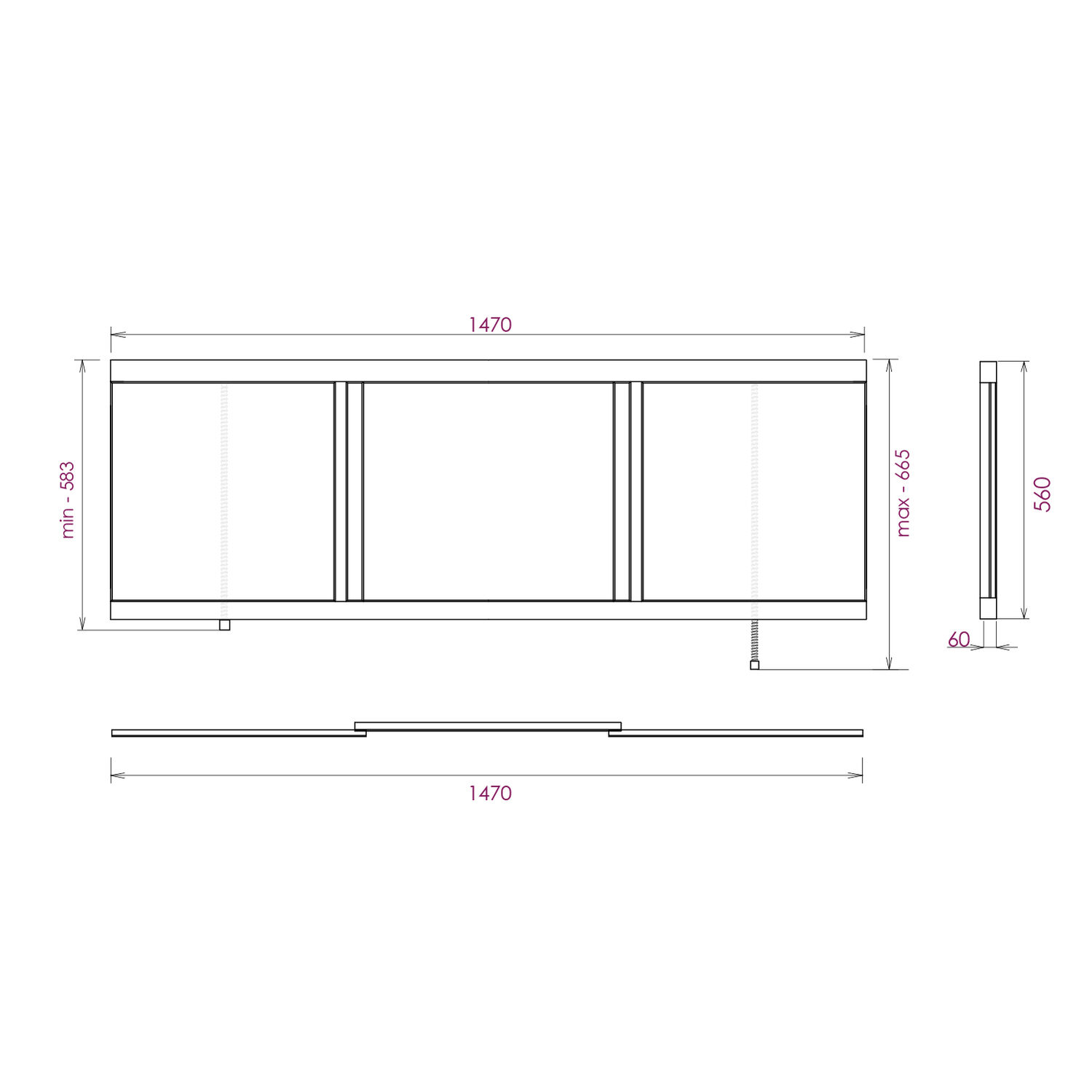 Экран для ванны Оника Одио Нова XL 150, цвет белый - фото 1