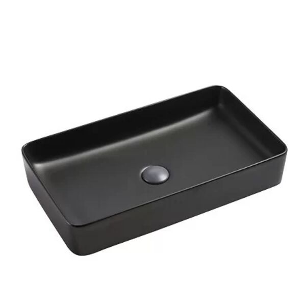 Раковина SantiLine SL-1073 MB накладная, 61x34 см, цвет черный матовый