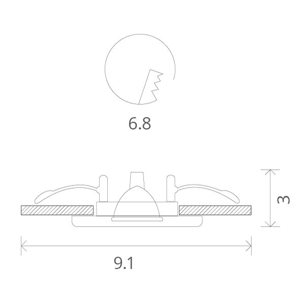 Точечный светильник Arte Lamp Aqua A2024PL-1CC, арматура хром, плафон стекло белое, 9х9 см