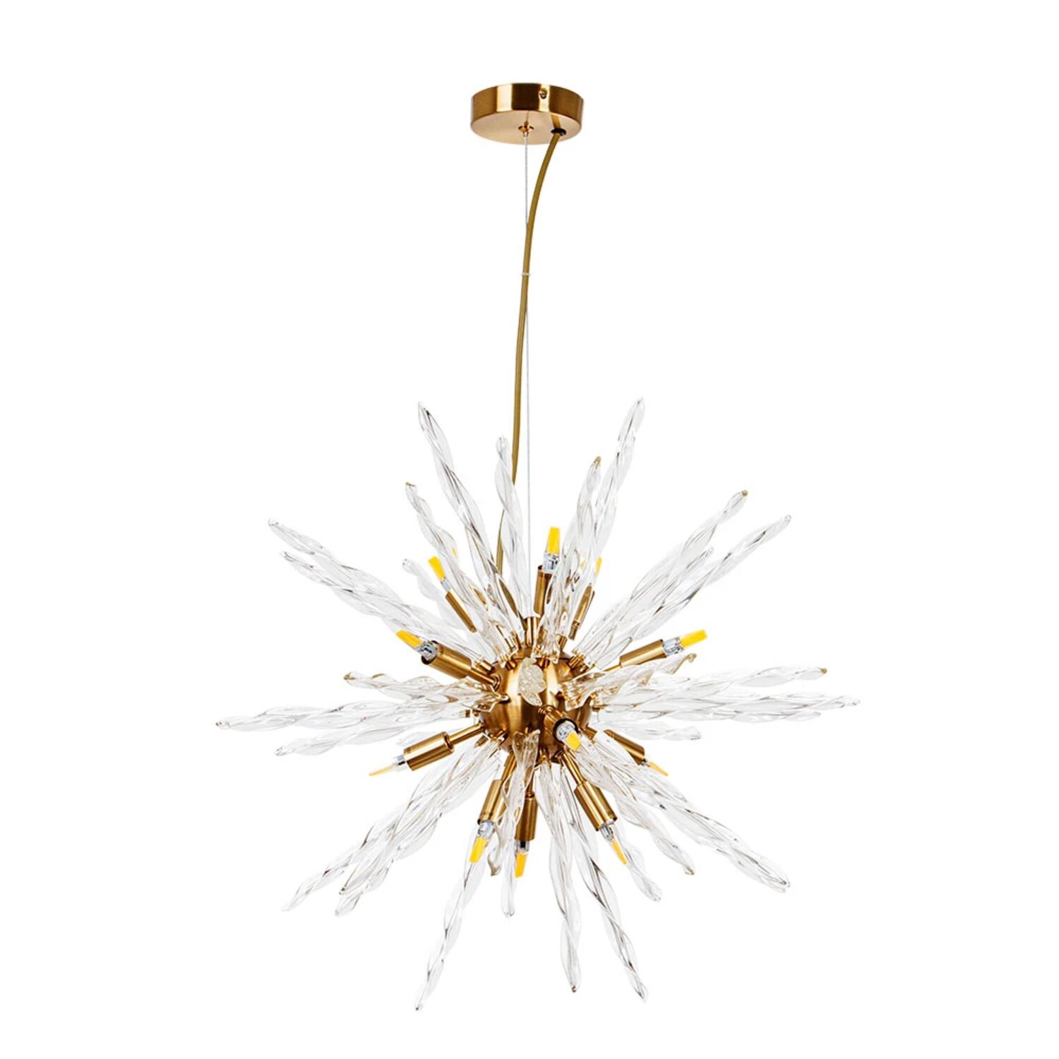 Подвесная люстра Arte Lamp Bella A1066SP-12PB, арматура полированная медь, плафон хрусталь прозрачный