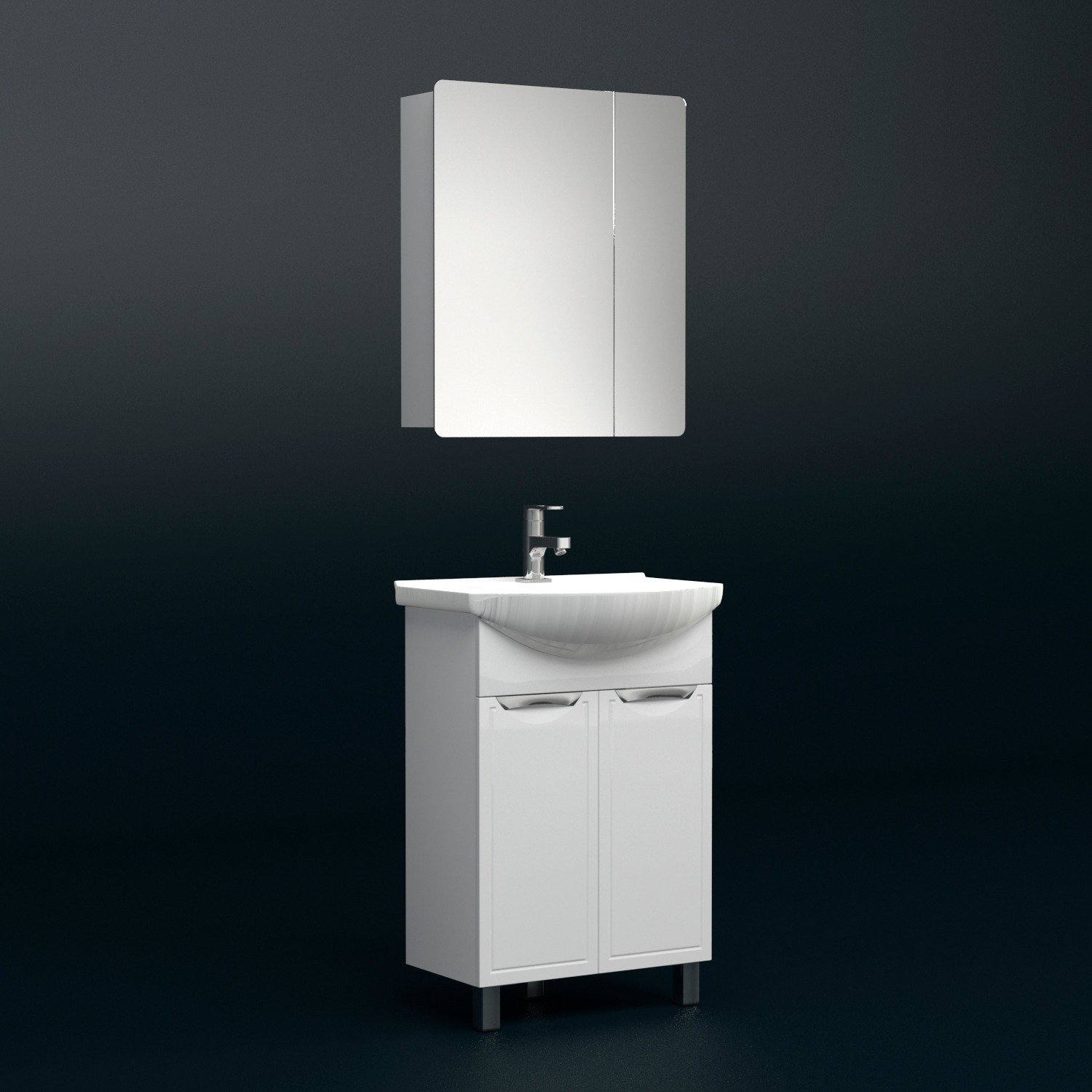 Мебель для ванной Corozo Монро 60, цвет белый - фото 1