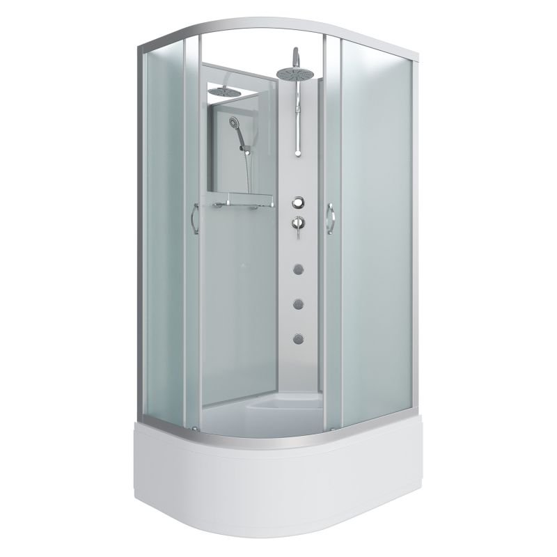 Душевая кабина Niagara Classic NG-2310-14RBKTG 120x80, правая, стекло матовое, профиль серебро, без крыши, с гидромассажем - фото 1