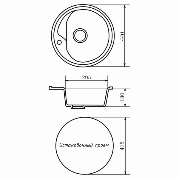 Кухонная мойка Mixline ML-GM10-328 44x44, цвет бежевый - фото 1