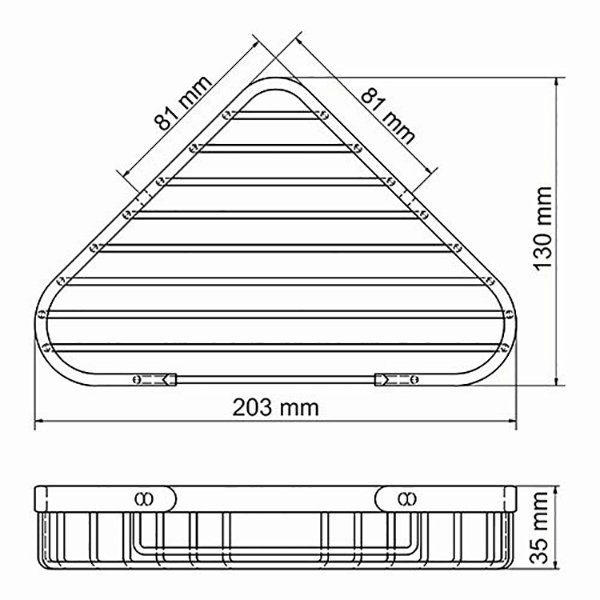 Полка WasserKRAFT Elbe K-733BLACK, металлическая, цвет черный