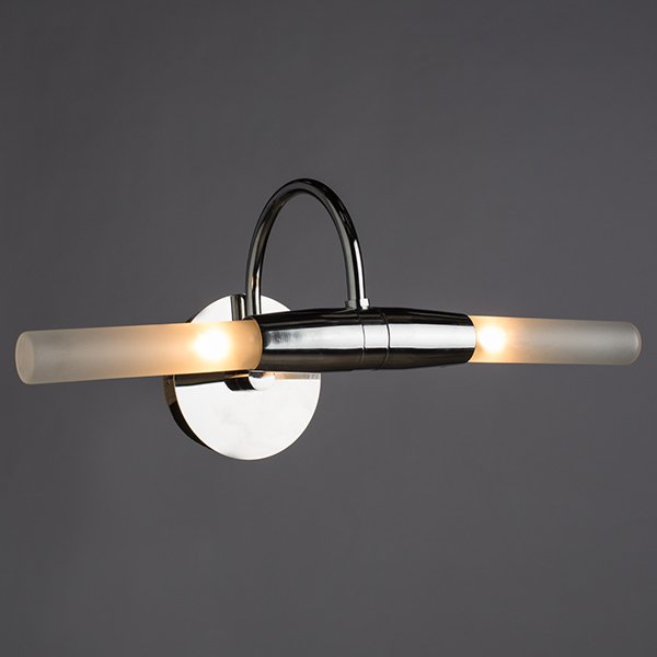 Бра Arte Lamp Aqua A1208AP-2CC, арматура хром, плафон стекло белое, 39х18 см - фото 1