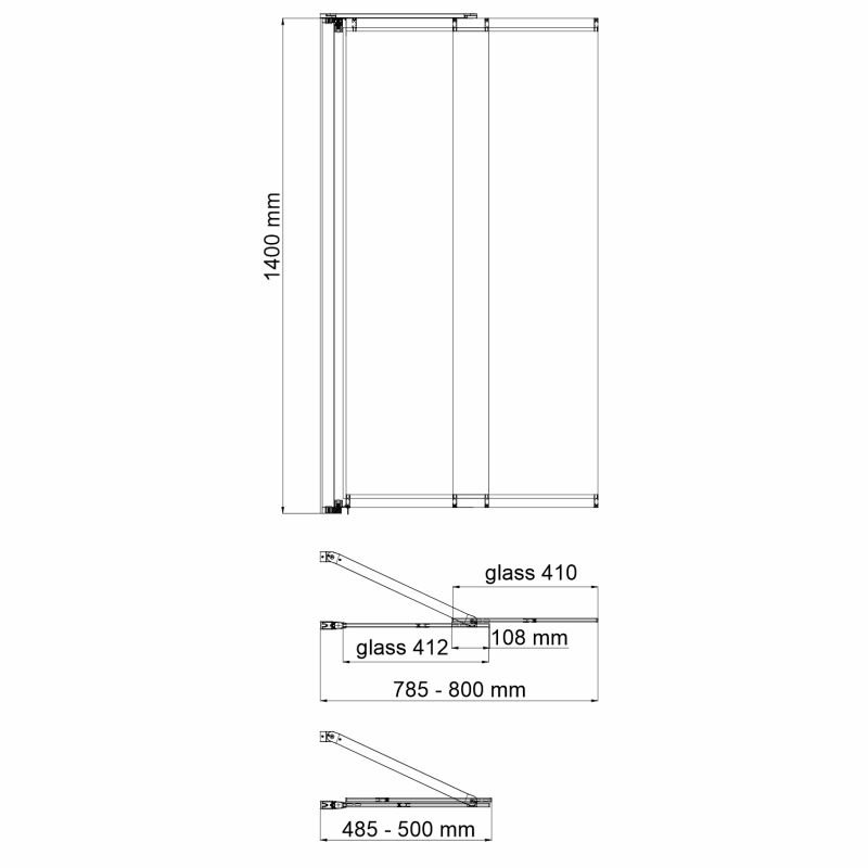 Шторка на ванну WasserKRAFT Main 41S02-80 Fixed 80x140, стекло прозрачное, профиль хром