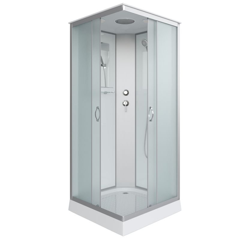 Душевая кабина Niagara Classic NG-1101-14 90х90, стекло матовое, профиль серебро, с крышей - фото 1