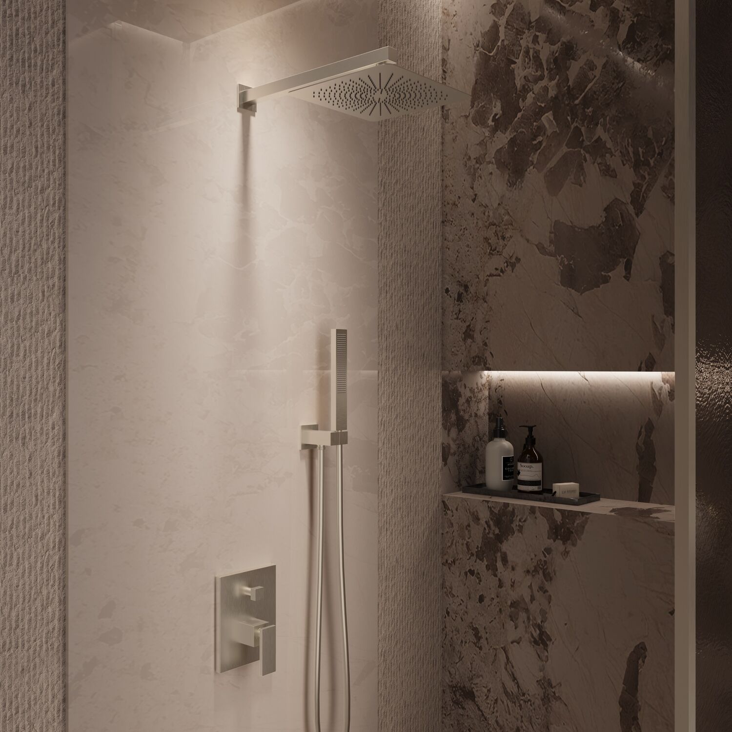 Душевой комплект Vincea Dice VSFW-2DS1BN, встраиваемый, цвет брашированный никель - фото 1