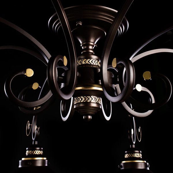 Потолочная люстра Arte Lamp Grazioso A4577PL-8CK, арматура коричневая / золото, плафоны стекло прозрачное, 100х100 см