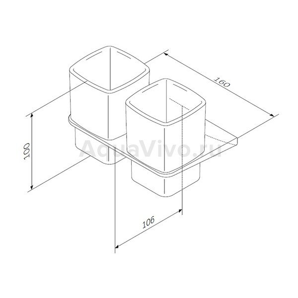 Стакан AM.PM Inspire 2.0 A50A343400 стеклянный, с настенным держателем, двойной