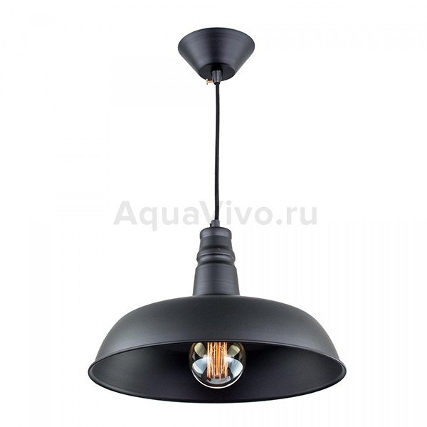 Подвесной светильник Citilux Эдисон CL450204, арматура черная, плафон металл черный, 35х35 см