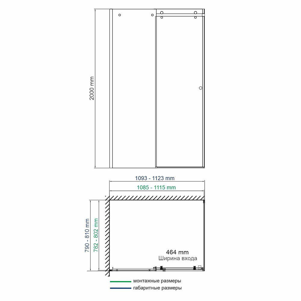 Душевой уголок WasserKRAFT Vils 56R14 110x80, стекло прозрачное, профиль серебристый