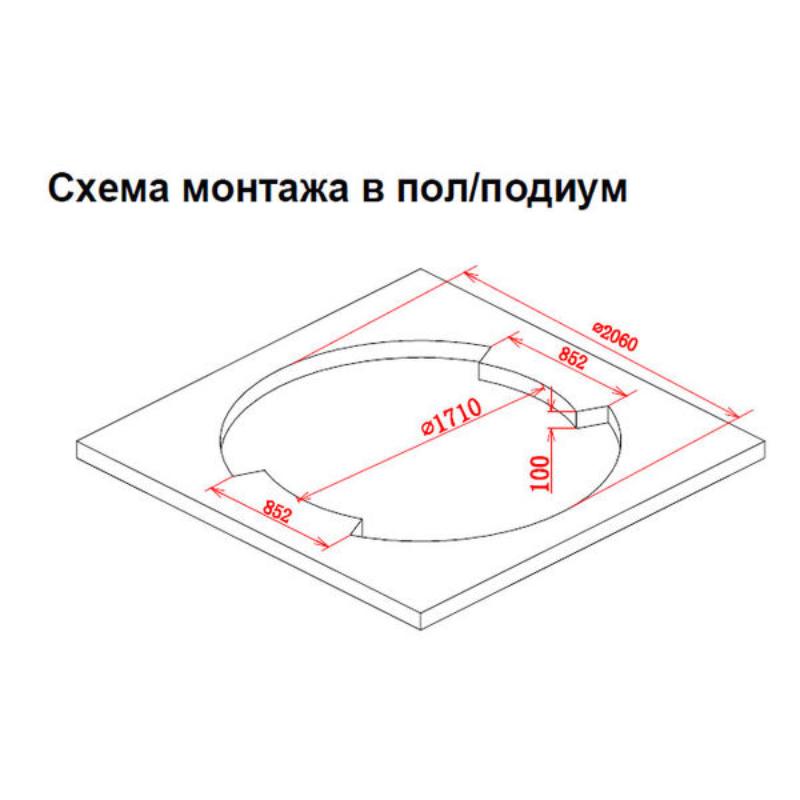 Ванна Gemy G9060 K 210x210 акриловая, с гидромассажем, аэромассажем и хромотерапией, цвет белый - фото 1