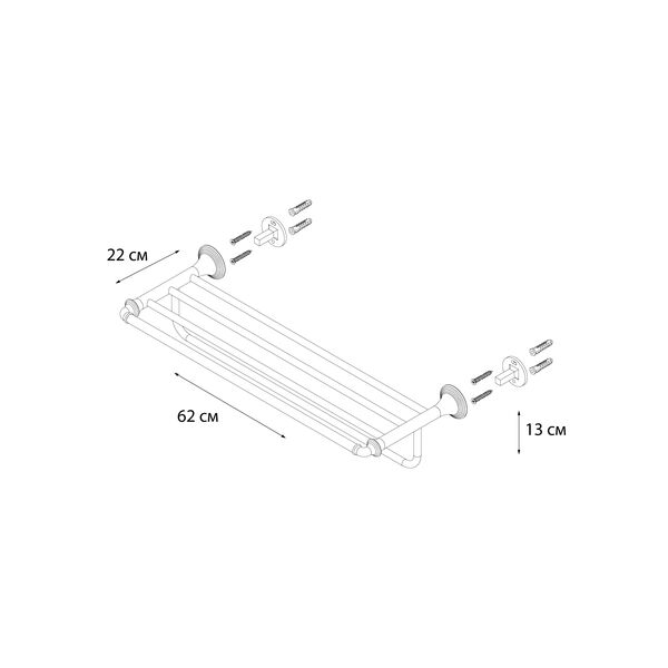 Полка Fixsen Luksor FX-71615B для полотенец, 60 см - фото 1
