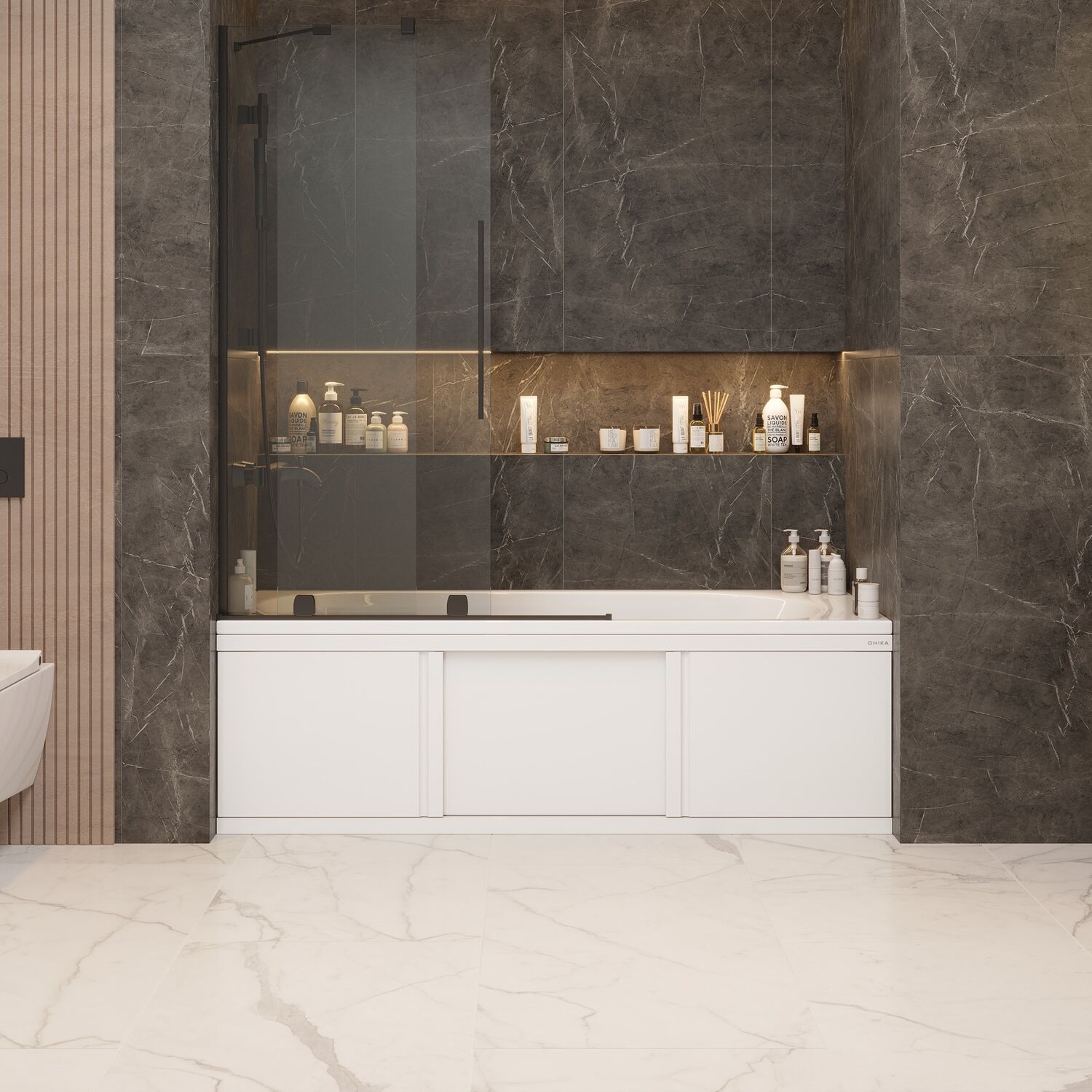 Экран для ванны Оника Одио Нова 130, цвет белый - фото 1