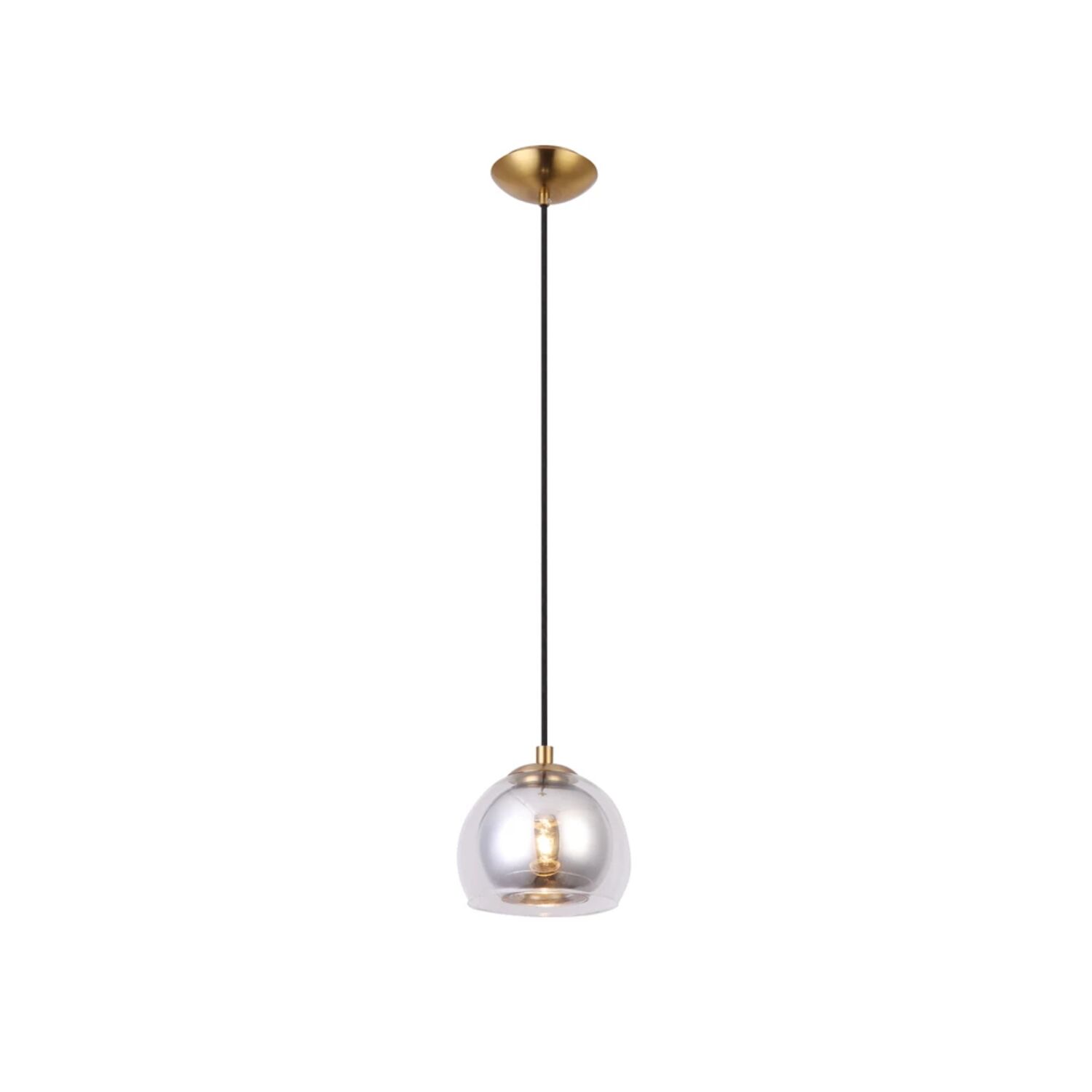 Подвесной светильник Arte Lamp Rastaban A7984SP-1PB, арматура полированная медь, плафон стекло хром