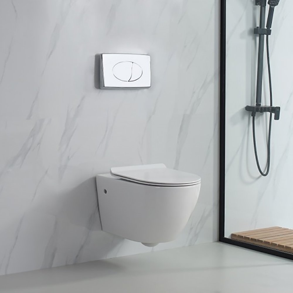 Унитаз Esbano Fortex Glossy White подвесной, безободковый, с сиденьем микролифт, цвет белый - фото 1