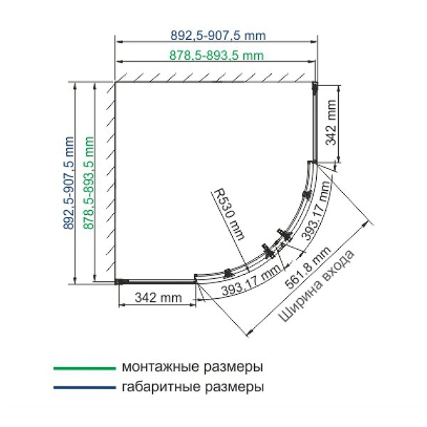 Душевой уголок WasserKRAFT Lippe 45S01 90х90, стекло прозрачное, профиль серебристый - фото 1