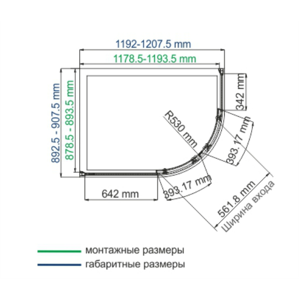 Душевой уголок WasserKRAFT Lippe 45S24 120x90, стекло прозрачное, профиль серебристый - фото 1