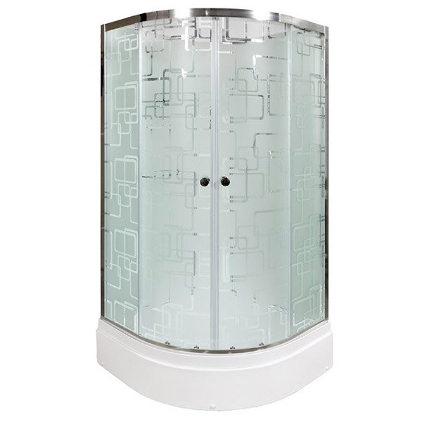Душевая кабина Deto ЕМ2790 N 90x90, стекло матовое с узором, профиль хром глянцевый, с гидромассажем, без крыши - фото 1