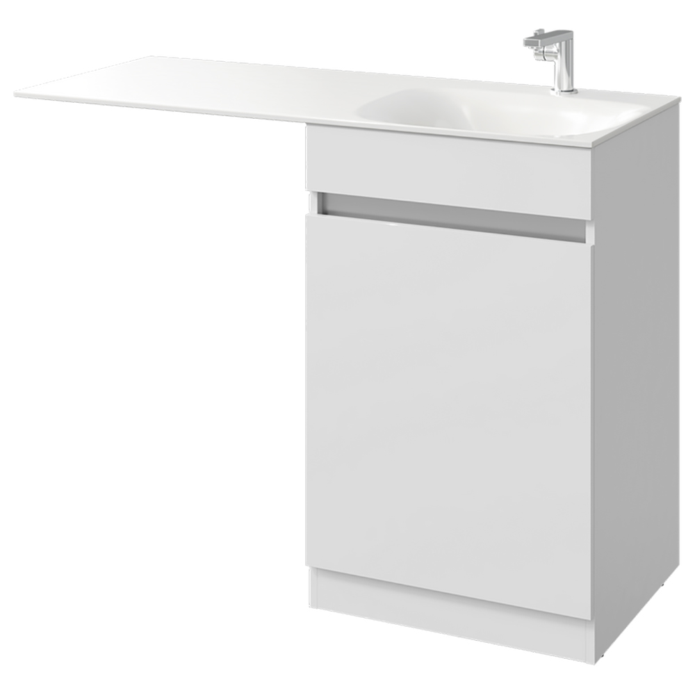 Мебель для ванной Aqwella Forma 54, под правую раковину, с бельевой корзиной, цвет белый - фото 1