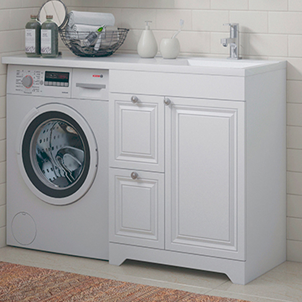 Мебель для ванной Corozo Леон Z2 130 напольная, с тумбой 70 см, цвет белый - фото 1