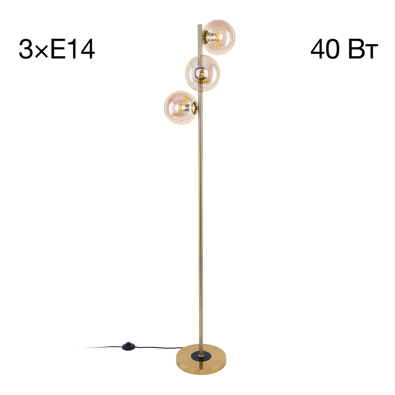 Торшер Citilux Лорен CL146933, арматура бронза, плафоны стекло шампань