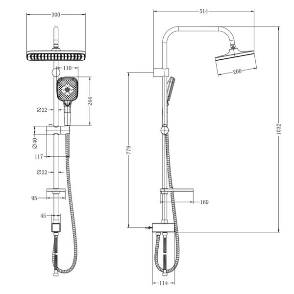 Душевая стойка Lemark LM8811C, с верхним душем, цвет хром - фото 1