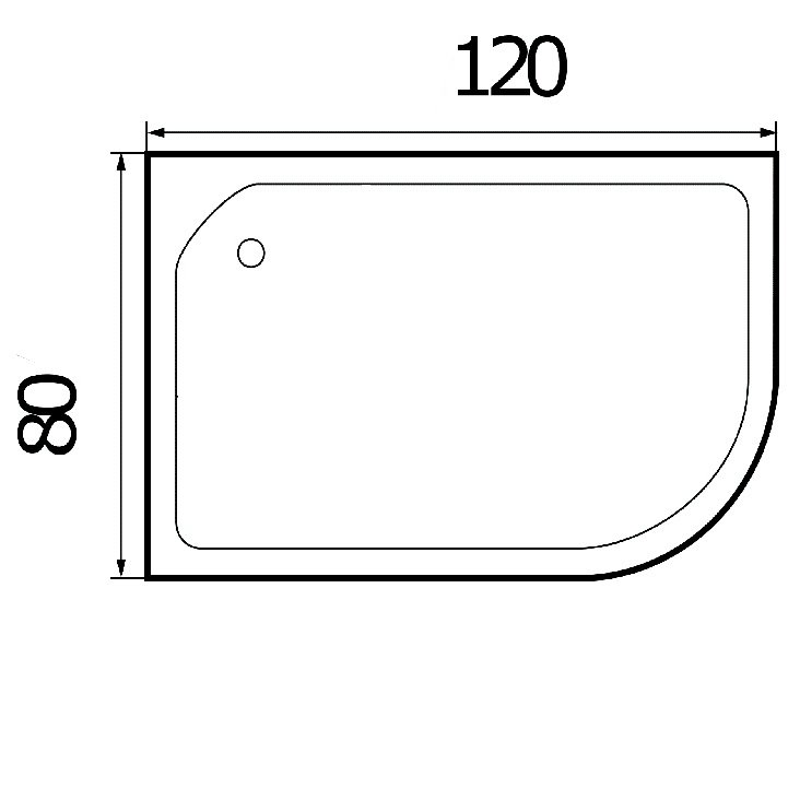 Поддон для душа Wemor 120/80/24 L 120x80, левый, ABS-пластик, цвет белый - фото 1