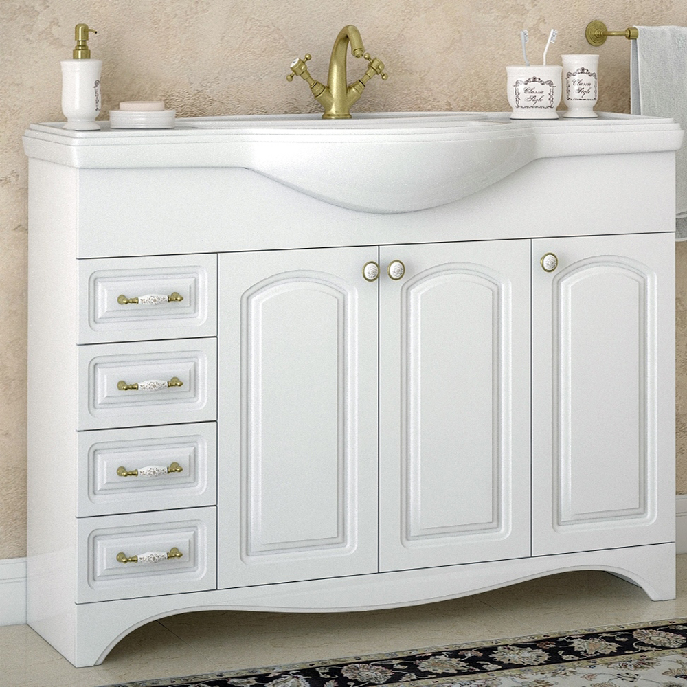 Мебель для ванной Corozo Классика 120, цвет белый - фото 1