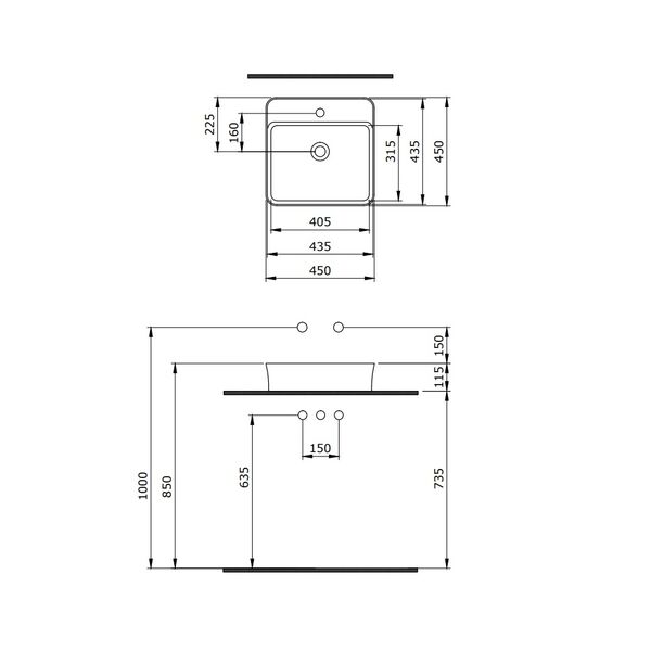 Раковина Berges Ego SL 182014 накладная, 45x45 см, цвет белый глянец - фото 1